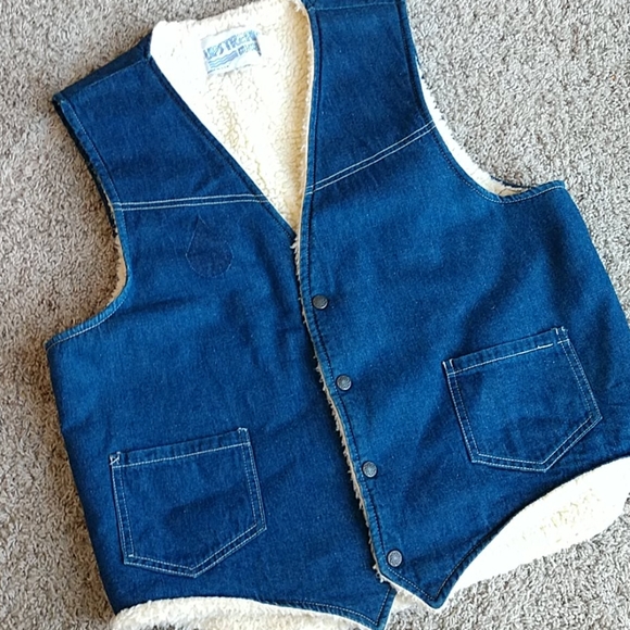 Vintage Other - Vintage Denim & Sherpa Vest